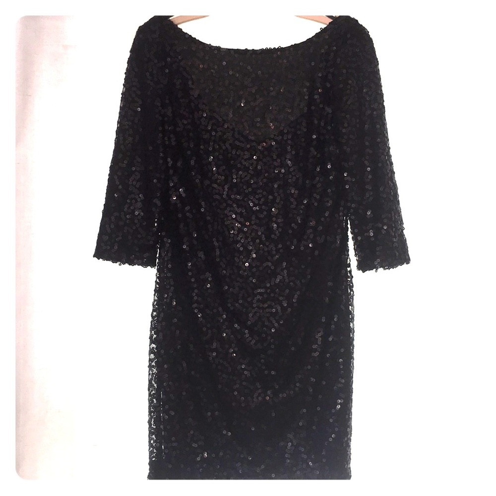 Black Sequined Cocktail Dress